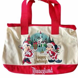 RARE Sold Out 2025 Disneyland Festive Tote Bag - Red and White